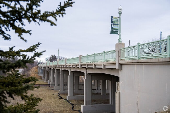 Faribault has a bridge that splits the upper and lower sections of the city.