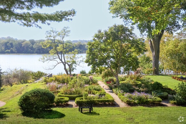 The view from the house at Cedarmere Park in Roslyn Harbor is breathtaking.