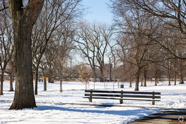 Enjoy the walking paths at River Park in Lincoln Square.
