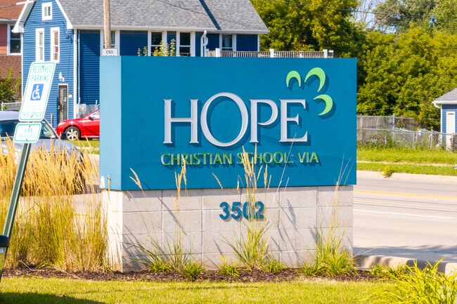 Students at Hope Christian School - Via in Racine are greeting each morning by bright colors.