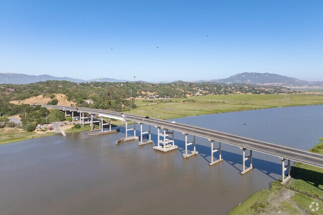 Commuters use the Sears Point Bridge to travel to Sonoma and  Sacramento from Green Point.
