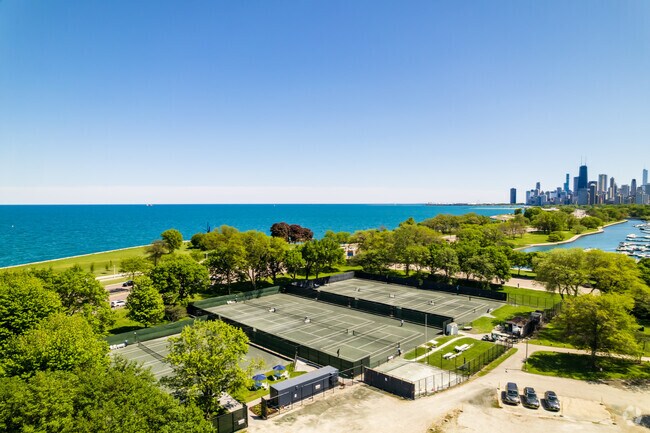 Tennis courts in Lincoln Park.