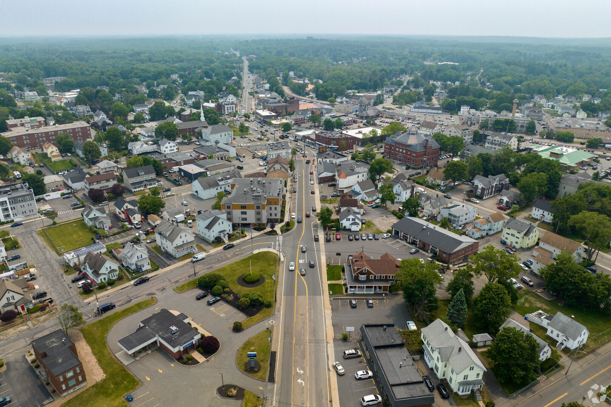 The hustle and bustle of Stoughtons residents on Washington St.