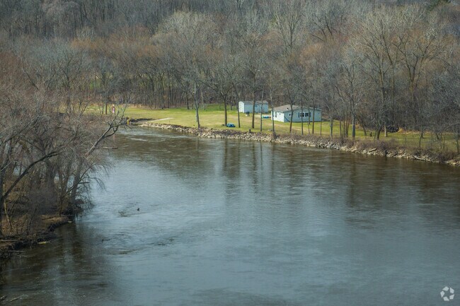 The Rock River flows through South Beloit down to Rockford, IL.