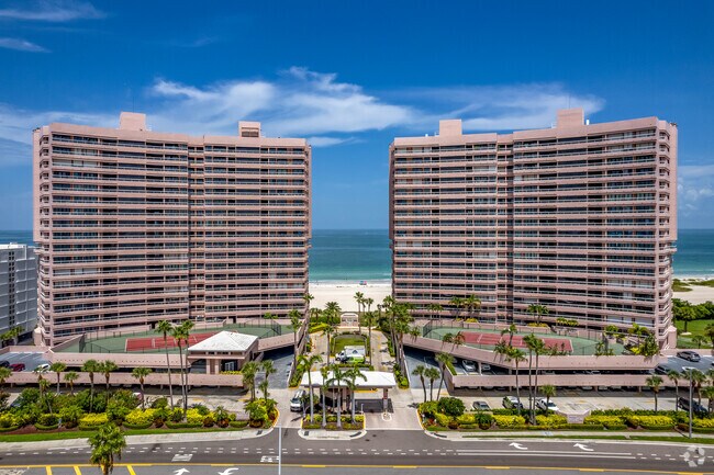 Many condominiums in Sand Key have a secured entrance along with many amenities & beach views.