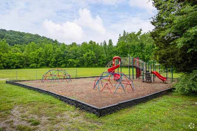 Students can play on outdoor playgrounds at Grand Oaks Elementary School.