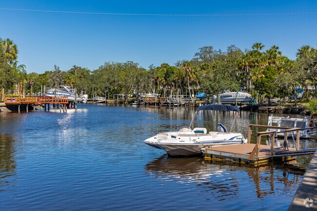 The Cotee River in New Port Richey East winds past homes toward the Gulf.