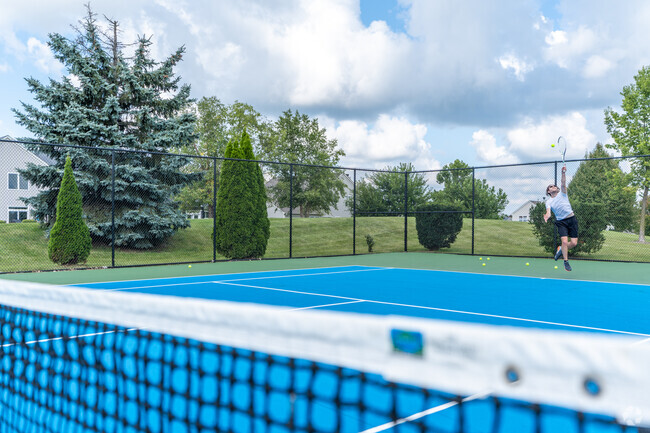 Harvest Hills Park features a beautiful, newly renovated tennis court.