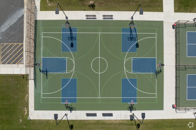 Courts at Smith Family Park are often busy on weekends for pickleball and hoops.