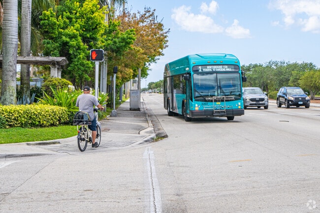 Bustling bus stops provide convenient transportation options in Boynton Bay.