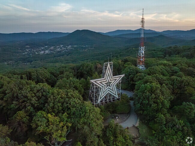 The Mill Mountain Star has an overlook where visitors can see downtown Roanoke.