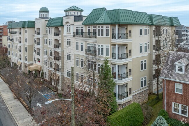 Large condo buildings are interspersed between single-family houses in Port Chester.