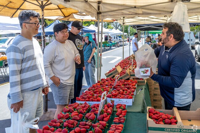 In June its strawberry season at the Hayward Farmer's market.