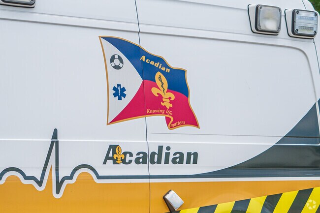 The Acadian name is seen regularly on paramedic vehicles working in the area and is represented proudly.
