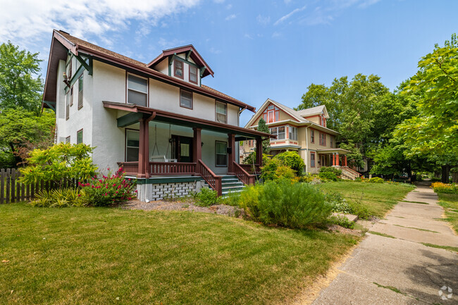 The Pinckney neighborhood streets are lined with old historic homes of all styles.