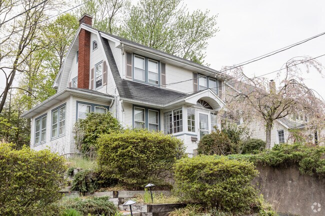 Colonial-style homes reflect Westwood’s roots as a railroad suburb.