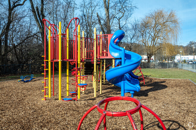 Some of the outdoor play apparatus at Stony Brook Elementary School, North Plainfield, NJ.