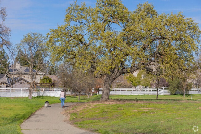 The Oaks Private Park has criss crossing trails that allow you to easily traverse the neighborhood.