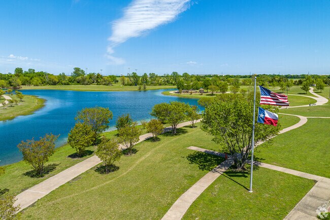Lancaster Community Park features trails, sports fields, and a fitness center.