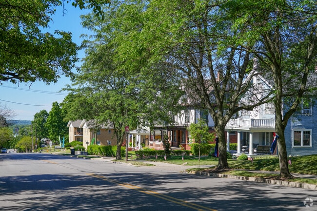 Rows of beautiful and historic homes overlook Downtown Lafayette.