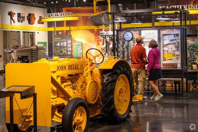 Liberty Park puts you near the John Deere Tractor & Engine Museum, perfect for a weekend trip.