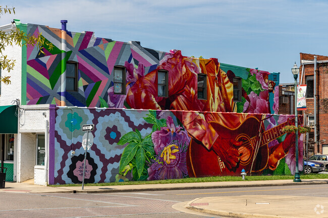 Vibrant murals add to the fun atmosphere of downtown Johnson City.