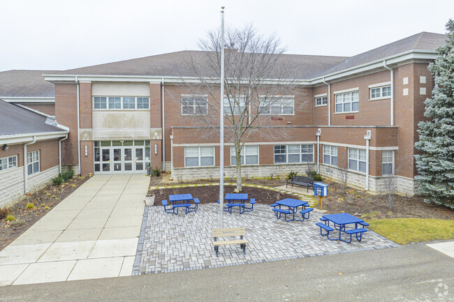 Kids can enjoy the outdoor seating at Longfellow Elementary School.