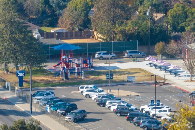 The parking area Gibson Elementary School in Fresno.