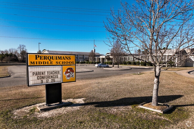 Students at Perquimans Middle School enjoy access to modern facilities just a short drive from Albemarle Plantation.