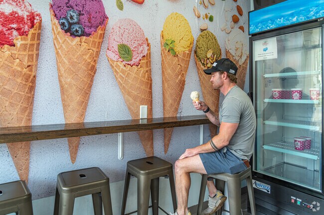 During summer break, children like to bike to Candy’s Creamery and try one of 20 flavors.