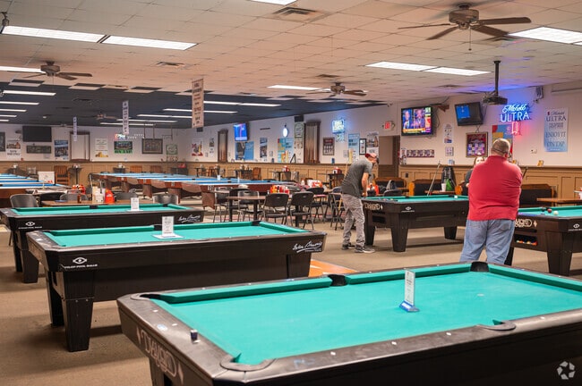 Stop by the popular Rack and Grill for a game of pool and great food in Goshen.