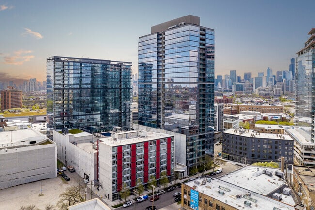 High rise living can be found around Goose Island on Black Hawk St.