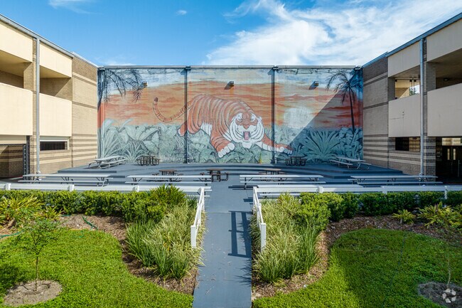 Teague Middle School has beautiful art displayed around campus.