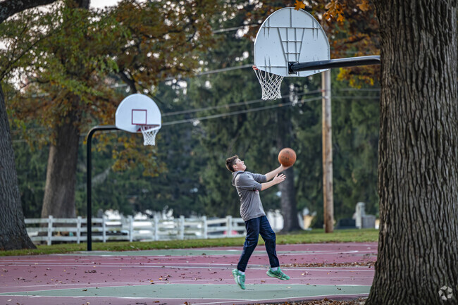 Evergreen Park in Lowell and offers a variety of activities and basketball courts.