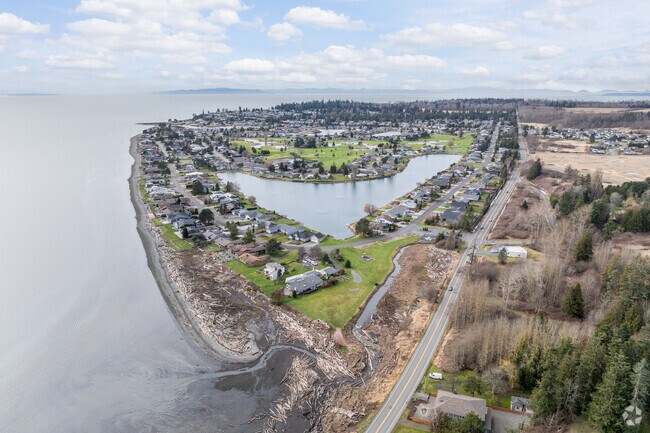 Birch Bay is a coastal community with mountain views directly south of the Canadian border.