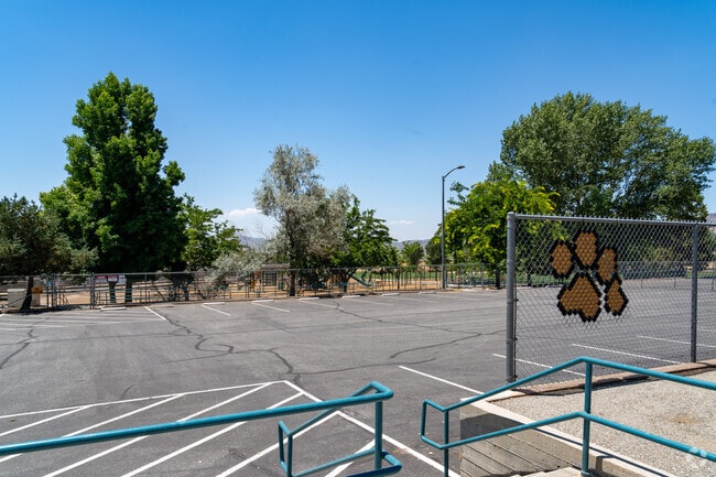 The playground at Cummings Valley Elementary is across from the parking lot.