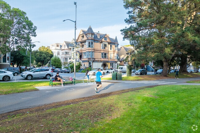 The Panhandle is surrounded by historic homes.