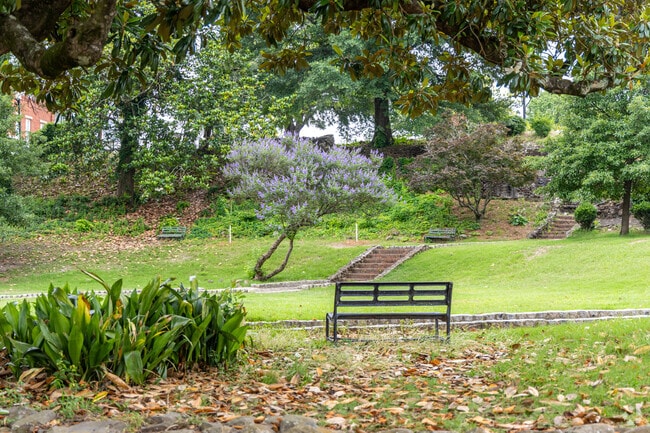 Enjoy the many benches at the Washington Park in the InTown neighborhood of Macon, GA.