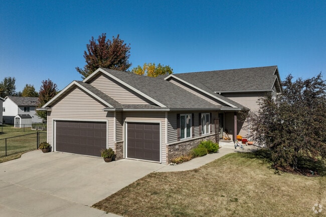 Side-facing garages are a common feature in Badger Hills homes.