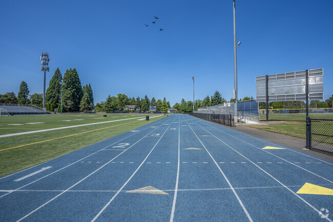 Full-size track at Aloha High School in Aloha, Oregon.