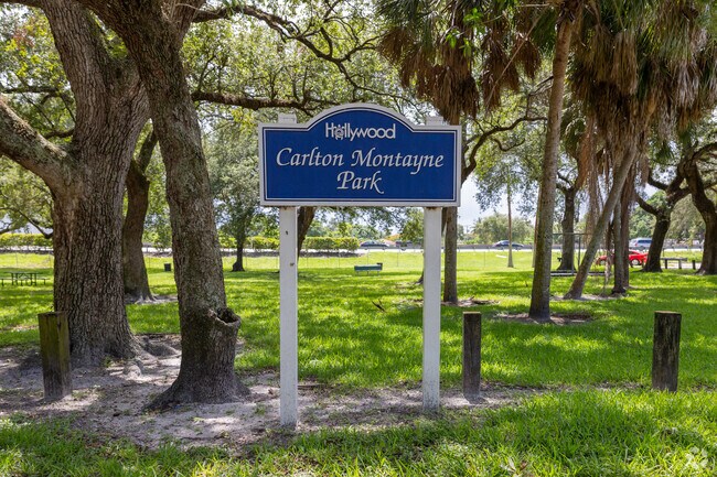 Carlton Montayne Park signage.