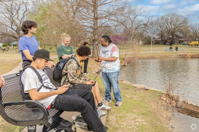 Neighbors love fishing at Braden Park Pond.