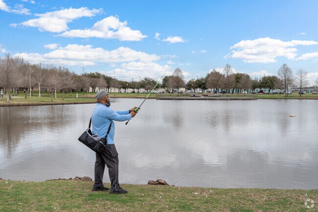 Fishing enthusiasts can enjoy a well stocked lake.