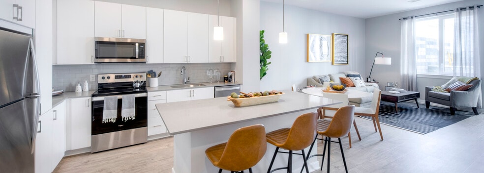 Scheme 1 open concept kitchen and living area