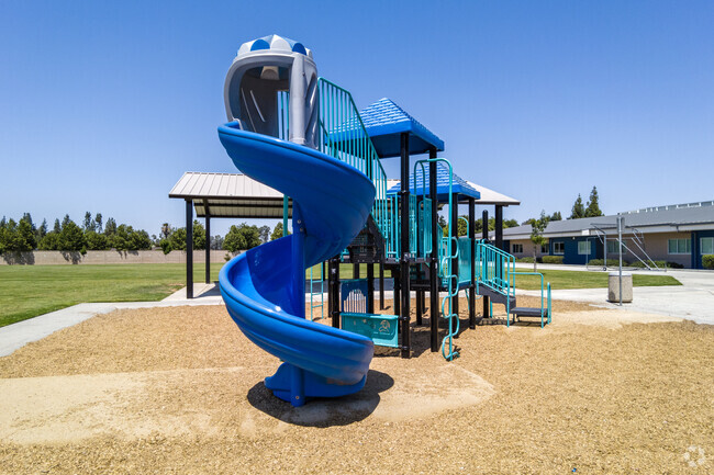 Students enjoy the playground at Boris Elementary School in Fresno.