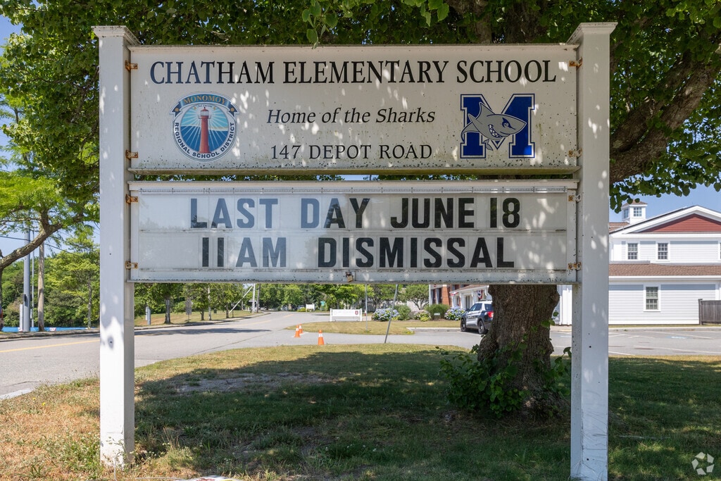 A brilliant sign greets you to Chatham Elementary School in Chatham.