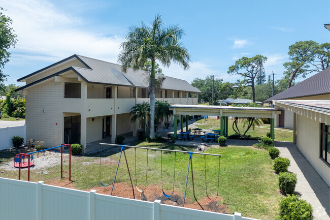 building and playground
