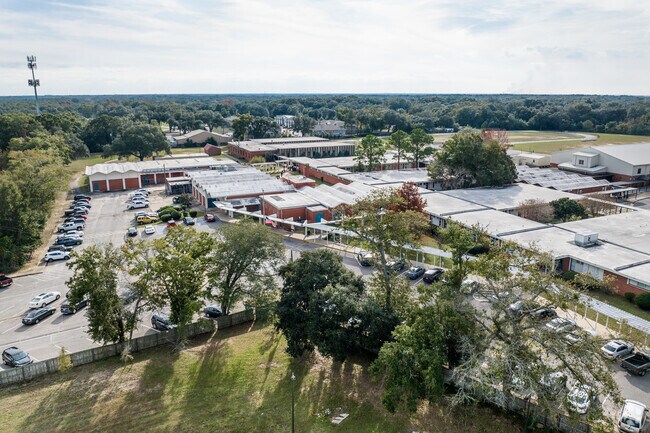 An aerial veiw of Bellview Middle School.