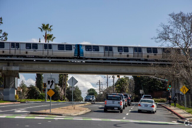 The BART runs along the border of the Ellis Lake neighborhood.