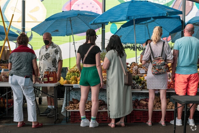 The Farmers Market's vibrant atmosphere reflects Hilo's diverse community.